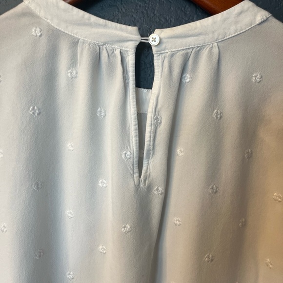 Loft Womens White Peasant Crew Neck Long Sleeve Tunic Blouse Top Size 18 - Picture 3 of 7